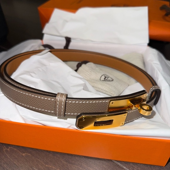 Hermes Accessories - Hermes kelly belt etoupe